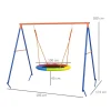 Complex de joaca, leagan tip cuib de barza, material Oxford, multicolor, 196x172x180 cm