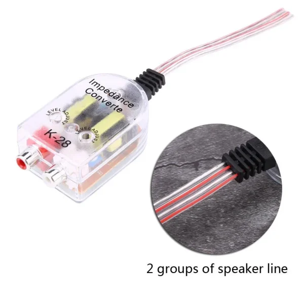 Convertor nivel semnal Hi-Low STEREO cu intrare 2 x RCA