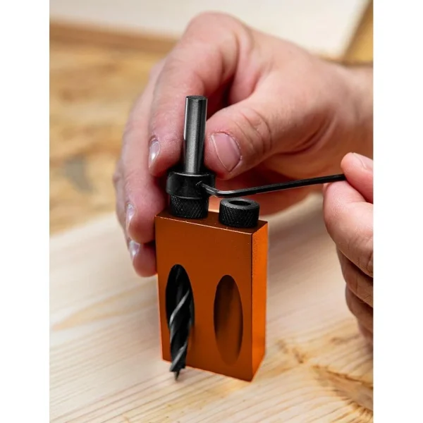 Dispozitiv pentru imbinari ascunse, gaurire in lemn, set 14 piese, NEO