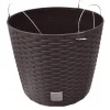 Ghiveci decorativ cu lant, Prosperplast, Rato Round, rotund, maro, 25.6x21.9 cm