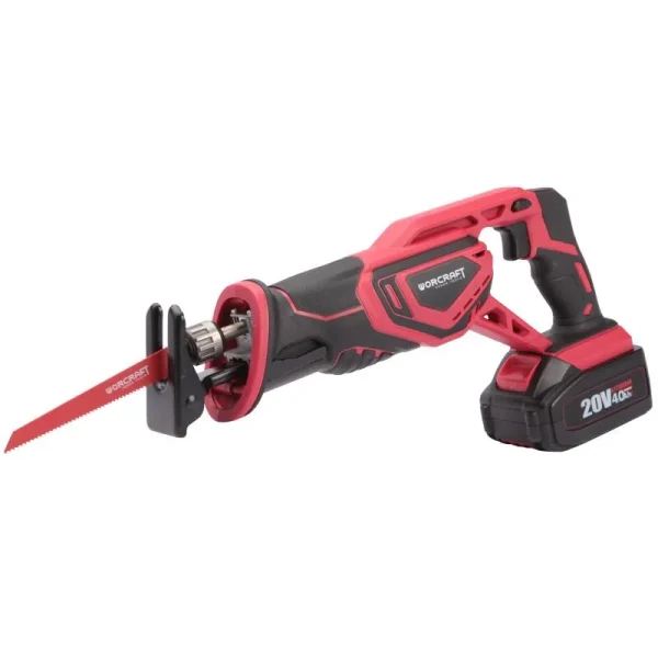 Fierastrau tip sabie, cu acumulator 2 Ah, 20V Li-ion, incarcator si geanta, Worcraft