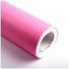 Folie colantare auto Carbon 3D - Culoare Roz, dimensiune 3m x 1,27m