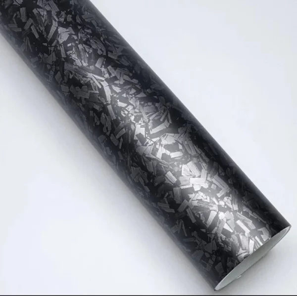 Folie auto decorativa Premium, Carbon Forjat MAT, autoadeziva, rezistenta UV, dimensiune 150 x 100cm, tehnologie bubblefree