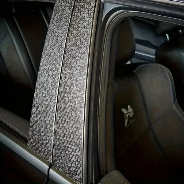 Folie auto decorativa Premium Honeycomb Black, model hexagonal 3D, autoadeziva, rezistenta UV, dimensiune 150 x 100cm