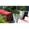 Set 2 ghivece de flori, Rato, imitatie ratan, inalte, 22.5x22.5x42 cm, alb, Prosperplast
