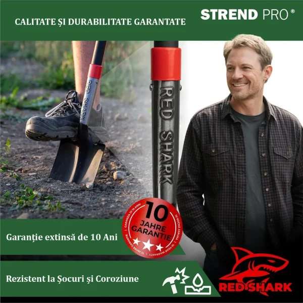 Set harlet, cazma, drept, capat zimtat, maner fibra sticla, 115 cm, cu manusi, RedShark