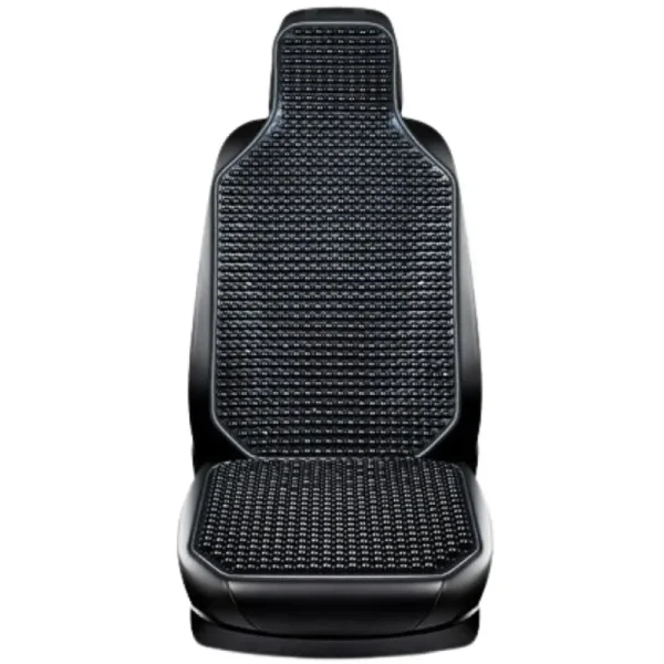 Husa Premium pentru scaun auto cu bile de masaj din lemn, dimensiune 122 x 42 cm, culoare Negru