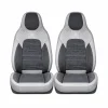 Set huse scaune auto Premium, model BLAZE Elite, design Sportiv, universale, ergonomice, Piele Ecologica cu insertii textile, culoare Gri/Crem