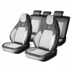 Set huse scaune auto Premium, model BLAZE Prime, design Sportiv, universale, ergonomice, Piele Ecologica cu insertii textile, culoare Negru/Gri