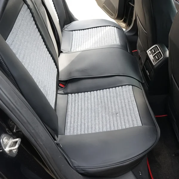 Set huse scaune auto Premium, model BLAZE Prime, design Sportiv, universale, ergonomice, Piele Ecologica cu insertii textile, culoare Negru/Gri