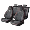 Set huse scaune auto Premium, model BLAZE Torque, design Sportiv, universale, ergonomice, Piele Ecologica cu insertii textile, culoare Negru/Rosu
