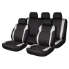 Set huse scaune auto Premium, model DIAMOND Core, design Sportiv, universale, ergonomice, Piele Ecologica Matlasata, culoare Negru/Gri