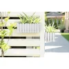 Set 2 jardiniere decorative, suport metalic, sistem de irigare, Boardee Fencycase W, alb, 38x18x16.2 cm