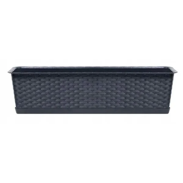 Set 2 jardiniere decorative, Ratolla Case P, antracit, 68.5x17.3x15 cm