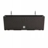 Set 2 jardiniere decorative, suport metalic, Rato Case W, maro, 58x18x19.5 cm