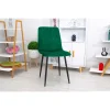 Scaun bucatarie/living, Artool, Turin, catifea verde, picioare metal negru, 44.5x53x88.5 cm