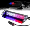Lampa stroboscopica pentru parbriz. montaj cu ventuze, culori Rosu - Albastru, putere 8W, alimentare 12V