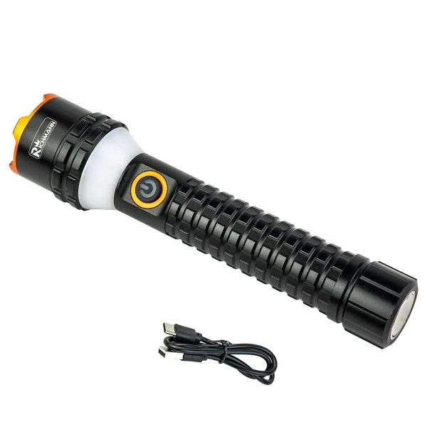 Lanterna aluminiu, cu acumulator, 6x1W LED + 8xSMD LED, USB-C, 1000 lm, 100 m, Richmann Exclusive