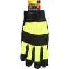 Manusi piele sintetica, spandex, intarite, negru si galben, marimea 08/M, Strend Pro Zarso