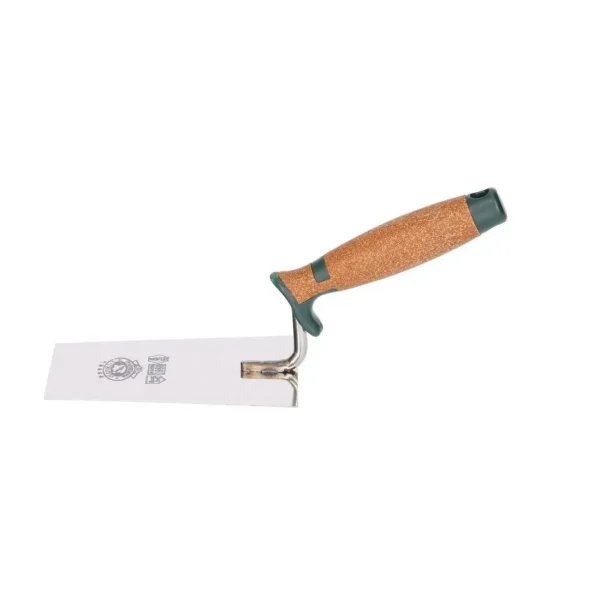 Mistrie inox, trapez, lata, sudura in puncte, 14 cm, maner pluta, Olejnik