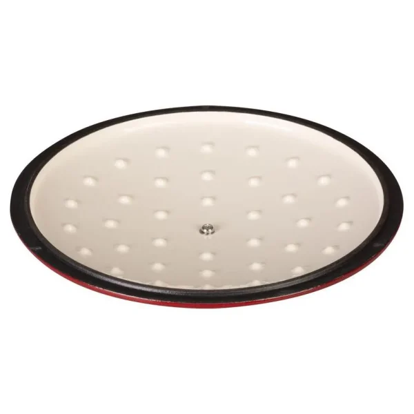 Oala de fonta emailata cu capac, maner din inox, rosie, 4 L, Magic Home