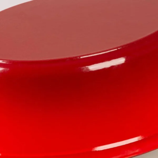 Oala de fonta emailata cu capac, maner din inox, rosie, 4 L, Magic Home