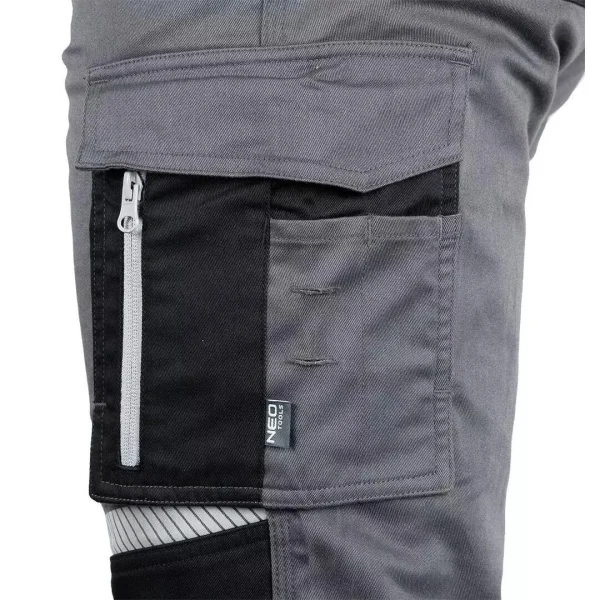 Pantaloni de lucru, bumbac, poliester, intariri genunchi, model Mix&Match, gri, marimea S/48, NEO