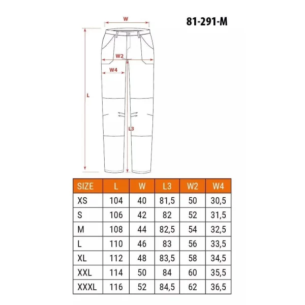 Pantaloni de lucru, elastici, nylon, model Outdoor, galben mustar, marimea S/48, NEO