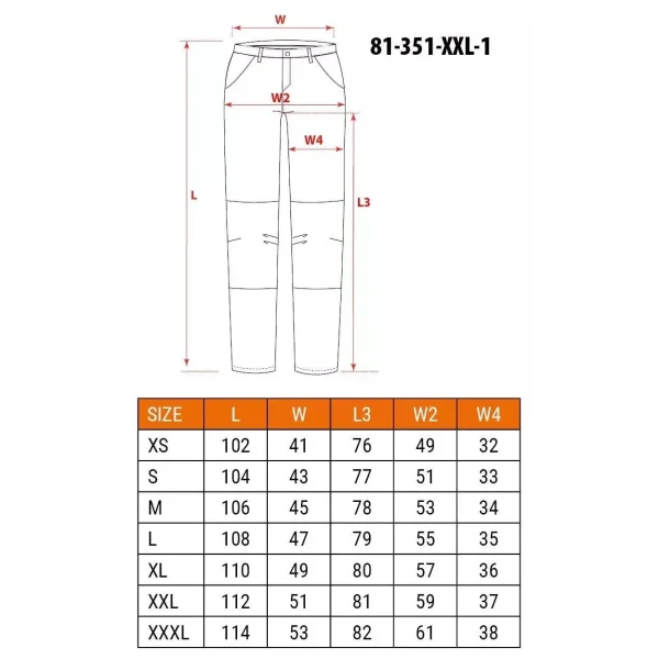 Pantaloni de lucru, bumbac, poliester, intariri genunchi, model Mix&Match, negru, marimea XXL/56