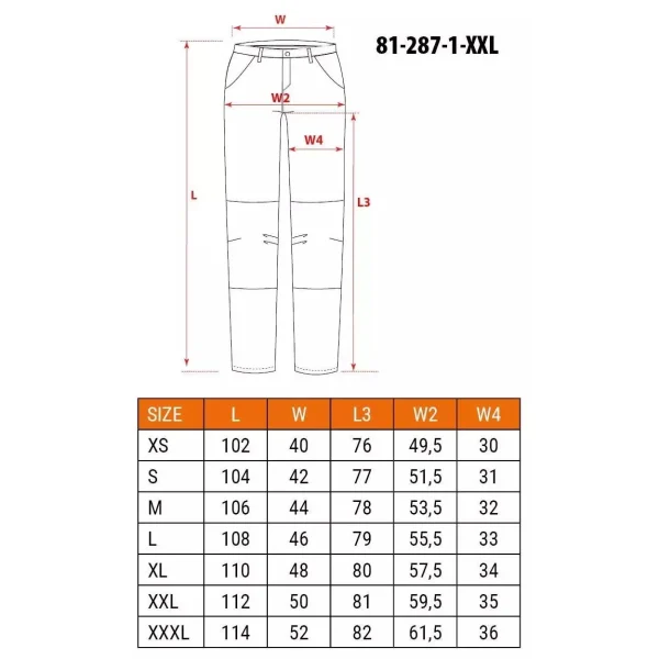 Pantaloni de lucru, bumbac si poliester, model Mix&Match, maro, marimea XXL/56, NEO