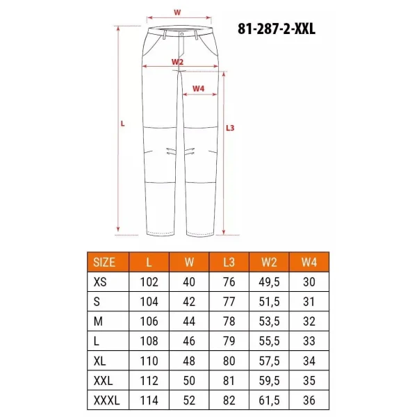 Pantaloni de lucru, bumbac si poliester, model Mix&Match, negru, marimea XXL/56, NEO