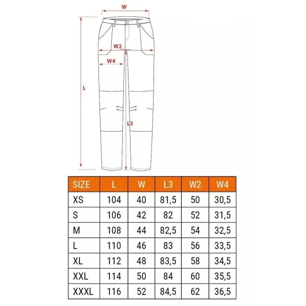 Pantaloni de lucru, elastici, nylon, model Outdoor, galben mustar, marimea XL/54, NEO