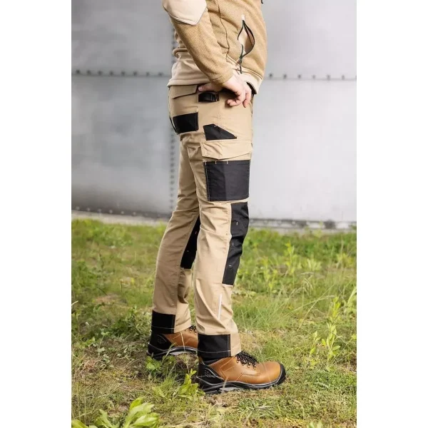 Pantaloni de lucru, poliester si bumbac, cu intariri pentru genunchi, model Mix&Match, bej, marimea XXL/56, NEO