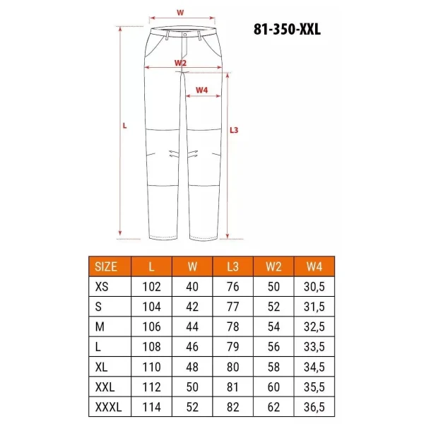 Pantaloni de lucru, poliester si bumbac, cu intariri pentru genunchi, model Mix&Match, bej, marimea XXL/56, NEO