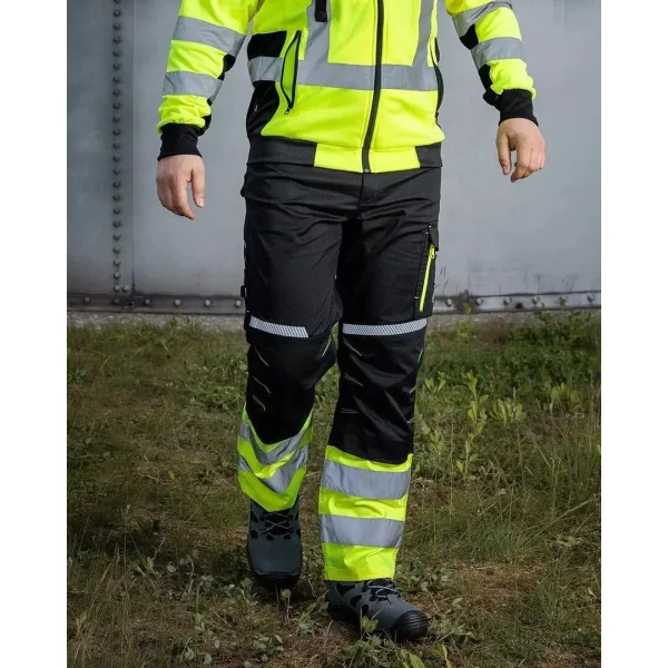 Pantaloni de lucru, reflectorizanti, negru si galben, model Hi-Vis, marimea XL/54, NEO