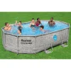 Piscina structura metalica, ovala, cu pompa nisip, scara, dozator, prelata acoperire, gri, 488x305x107 cm, Bestway Power Steel