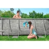 Piscina structura metalica, ovala, cu pompa nisip, scara, dozator, prelata acoperire, gri, 488x305x107 cm, Bestway Power Steel