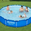 Piscina structura metalica, rotunda, albastru, cu test analiza apa, 366x76 cm, Bestway Steel Pro