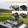 Portbagaj metalic pentru plafon de tip "ROOF RACK", dimensiune 127 x 100cm, culoare neagra, cu bare transversale incluse