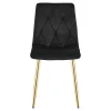 Scaun bucatarie/living, Artool, Libra, catifea neagra, picioare metal auriu, 45x54x86.5 cm