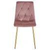 Scaun bucatarie/living, Artool, Libra, catifea roz, picioare metal auriu, 45x54x86.5 cm