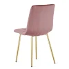 Scaun bucatarie/living, Artool, Libra, catifea roz, picioare metal auriu, 45x54x86.5 cm