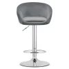 Scaun de bucatarie/bar, Artool, East, rotativ, catifea gri, picior metal argintiu, 53x46x81-103 cm