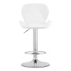 Scaun de bucatarie/bar, Artool, West, rotativ, piele ecologica alba, picior metal argintiu, 46x48.5x90-111 cm