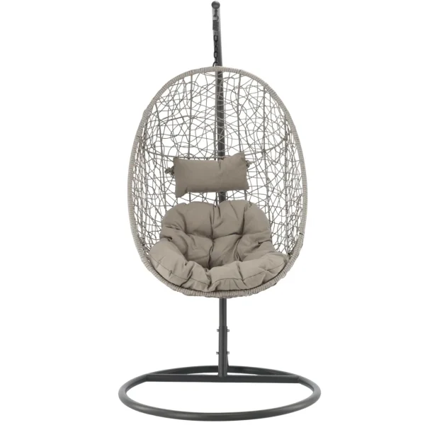 Scaun leagan suspendat, Chomik, Sally, ratan sintetic, gri, max 150 kg