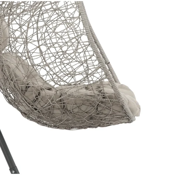 Scaun leagan suspendat, Chomik, Sally, ratan sintetic, gri, max 150 kg