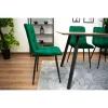 Set 4 scaune bucatarie/living, Artool, Kara, catifea verde, picioare metal negru, 44.5x50.5x87 cm