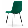 Set 4 scaune bucatarie/living, Artool, Kara, catifea verde, picioare metal negru, 44.5x50.5x87 cm