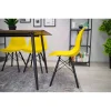 Scaun stil scandinav, Artool, Osaka, PP galben, picioare lemn negru, 46x54x81 cm