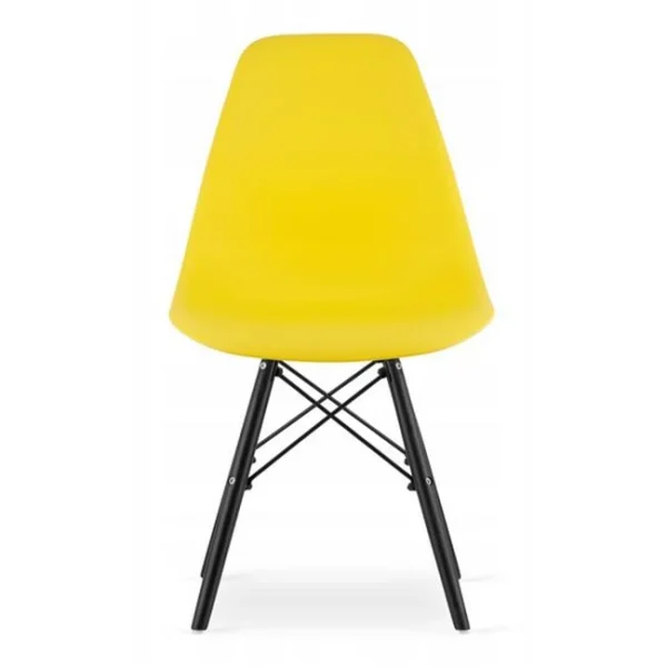 Scaun stil scandinav, Artool, Osaka, PP galben, picioare lemn negru, 46x54x81 cm